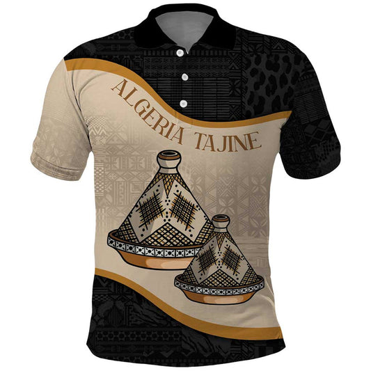 Algeria Tajine Dish Personalized with African Tribal Pattern Polo Shirt