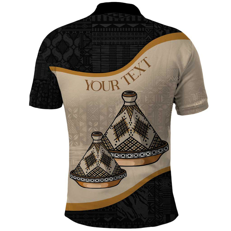 Algeria Tajine Dish Personalized with African Tribal Pattern Polo Shirt