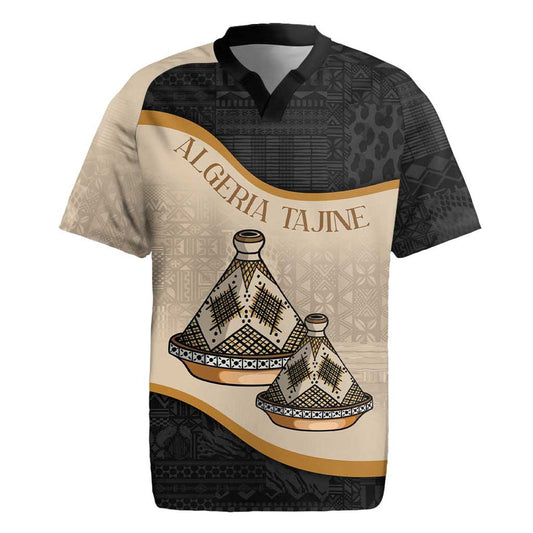 Algeria Tajine Dish With African Tribal Pattern Rugby Jersey