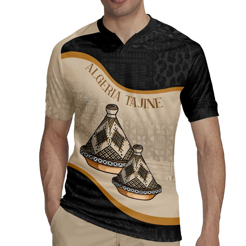 Algeria Tajine Dish With African Tribal Pattern Rugby Jersey