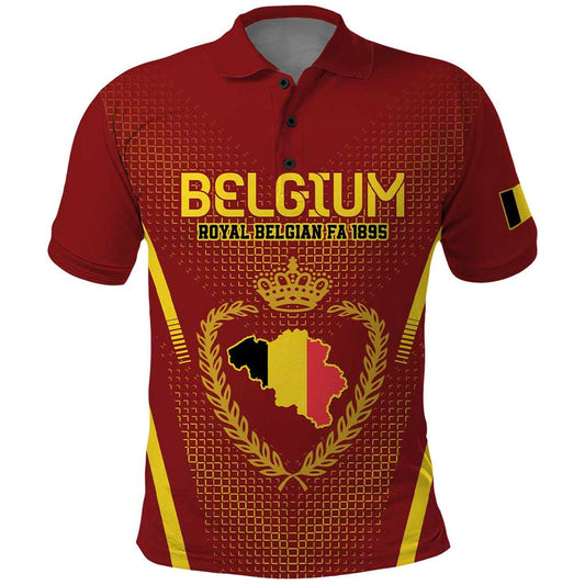 Custom Belgium Football Royal Belgian 1895 with Map Style Polo Shirt