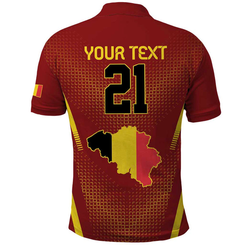 Custom Belgium Football Royal Belgian 1895 with Map Style Polo Shirt