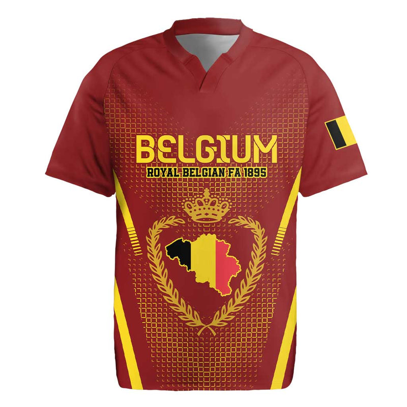 Custom Belgium Football Royal Belgian 1895 With Map Style Rugby Jersey