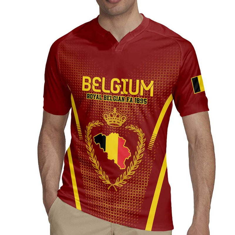 Custom Belgium Football Royal Belgian 1895 With Map Style Rugby Jersey