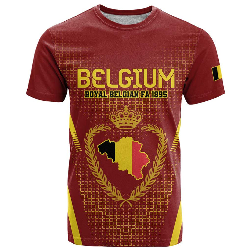 Custom Belgium Football Royal Belgian 1895 with Map Style T Shirt