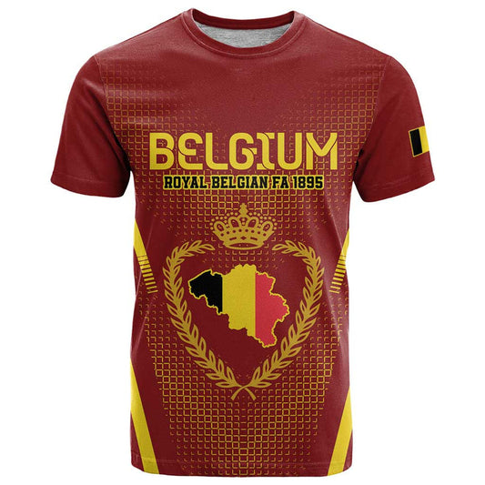 Custom Belgium Football Royal Belgian 1895 with Map Style T Shirt