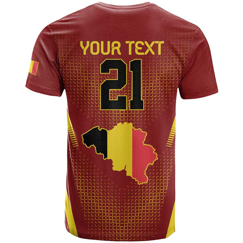 Custom Belgium Football Royal Belgian 1895 with Map Style T Shirt