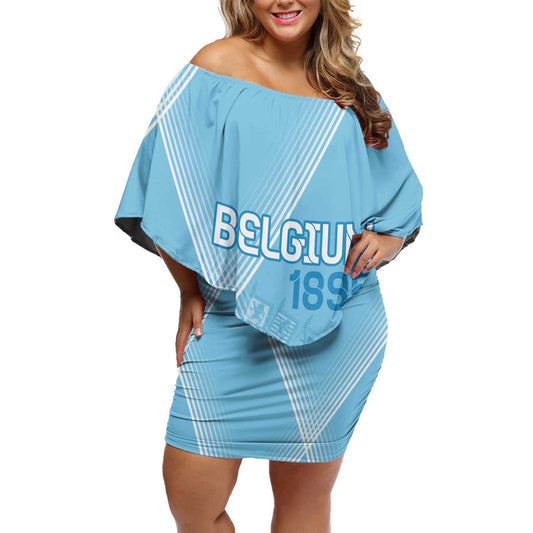 Custom Belgium 1895 Football De Rode Duivels Come Together Off Shoulder Short Dress