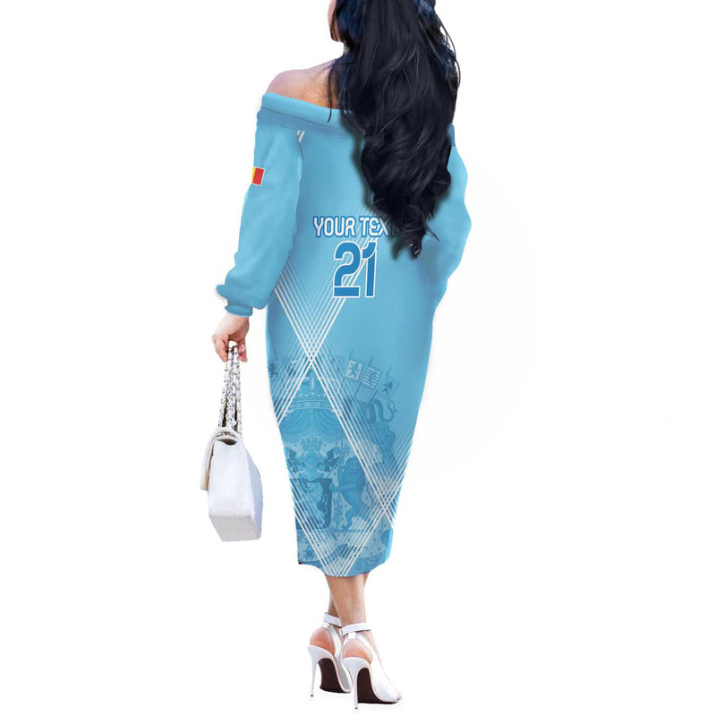 Custom Belgium 1895 Football De Rode Duivels Come Together Off The Shoulder Long Sleeve Dress