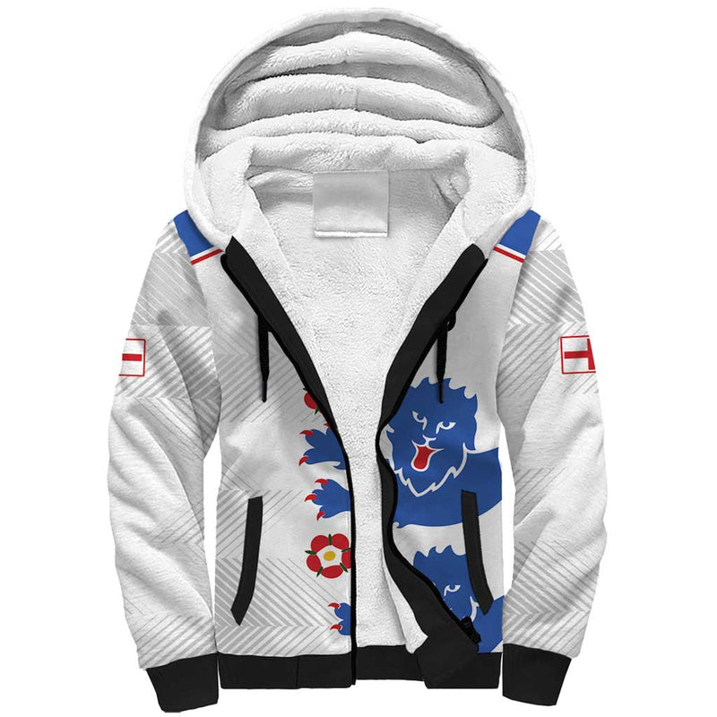 Custom England Football Simple Triple Lions Sherpa Hoodie