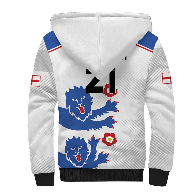 Custom England Football Simple Triple Lions Sherpa Hoodie