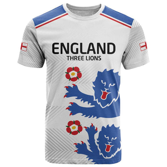 Custom England Football Simple Triple Lions T Shirt