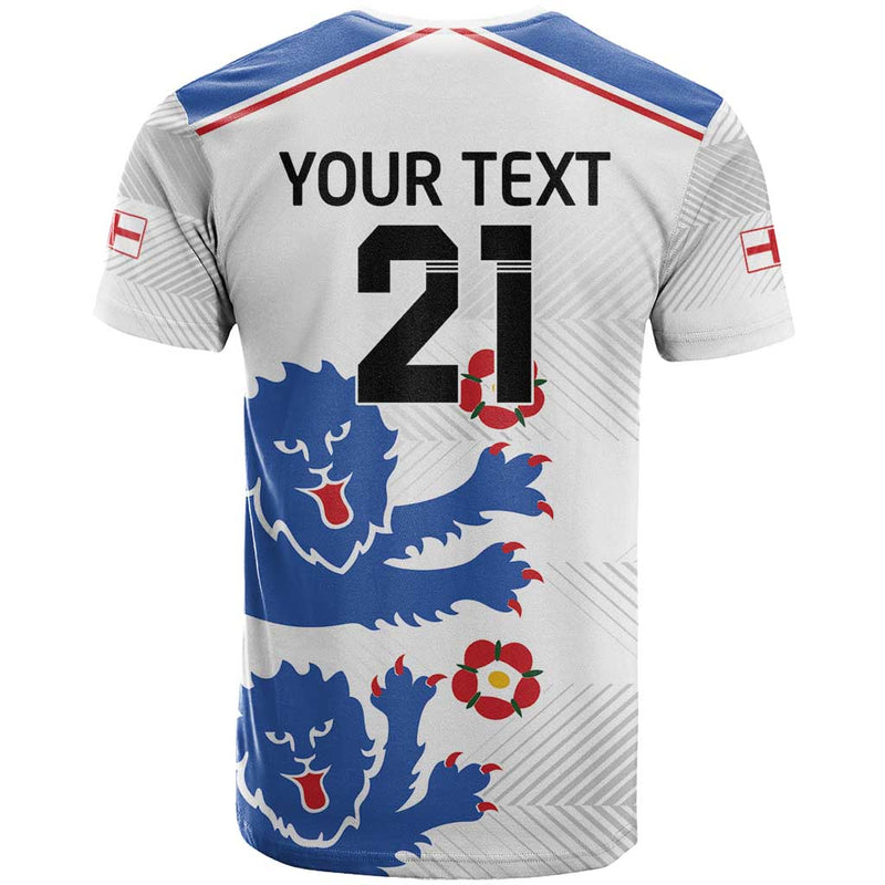 Custom England Football Simple Triple Lions T Shirt