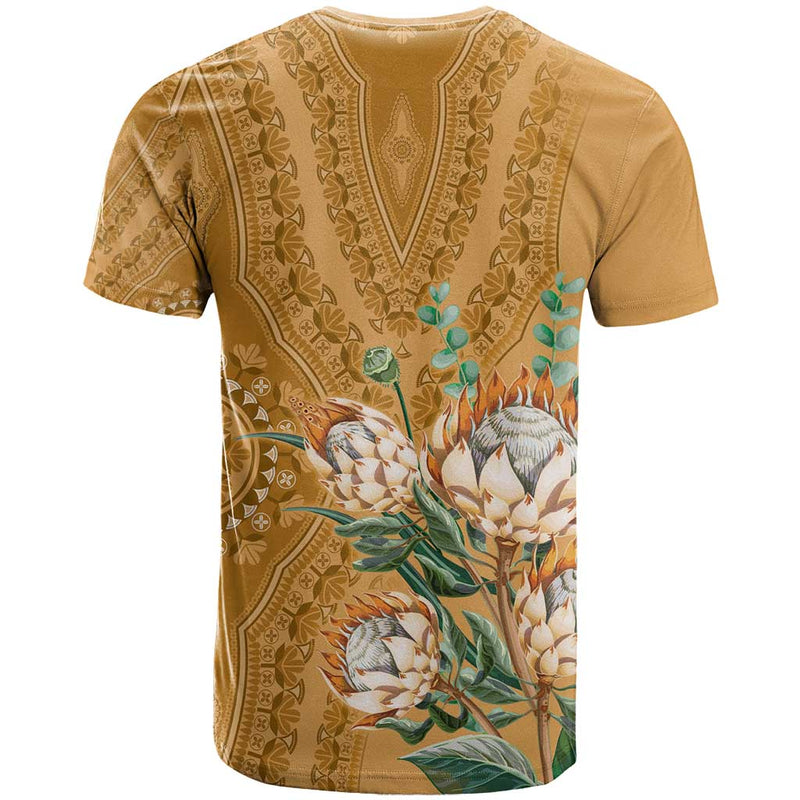 Africa King Proteas Dashiki Motif Gold Style T Shirt
