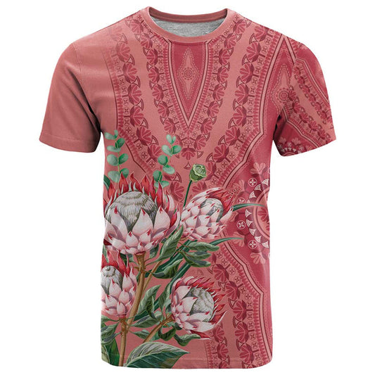 Africa King Proteas Dashiki Motif Peach Style T Shirt