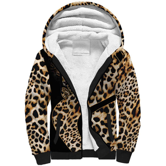 Africa Leopard Skin Pattern Version 01 Sherpa Hoodie