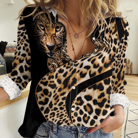 Africa Leopard Skin Pattern Version 01 Women Casual Shirt