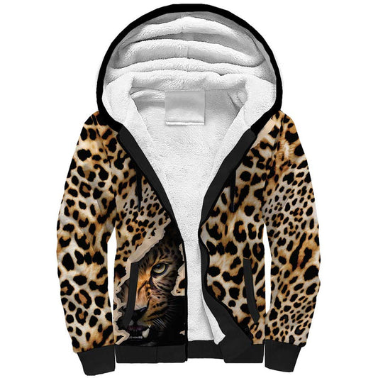 Africa Leopard Skin Pattern Version 02 Sherpa Hoodie