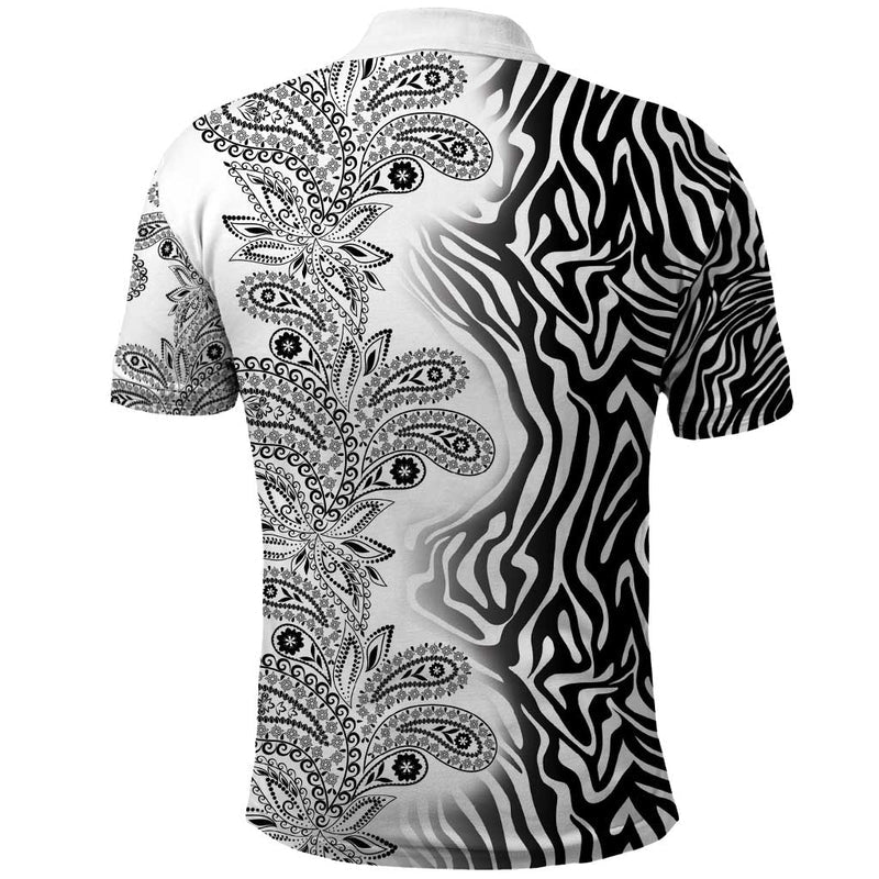 Africa Zebra Mix Paisley Tribal Pattern Polo Shirt