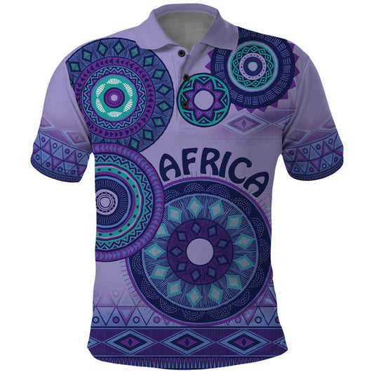 Africa Tribal Traditional Pattern Purple Motif Polo Shirt