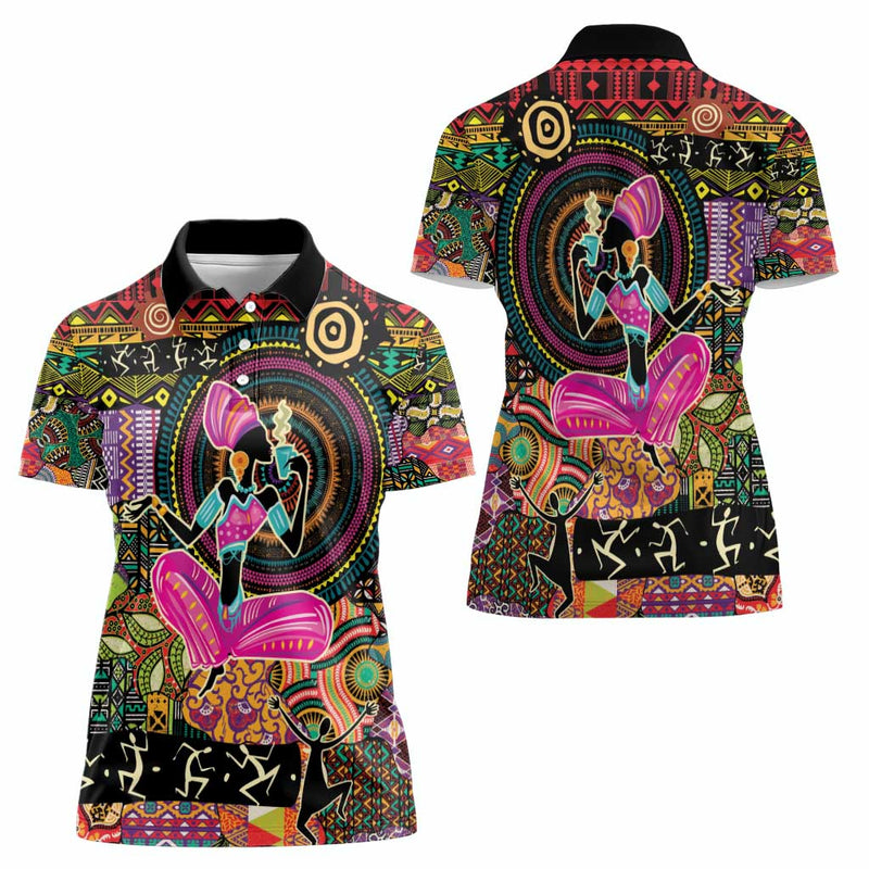African Women Ethnic Motifs Women Polo Shirt