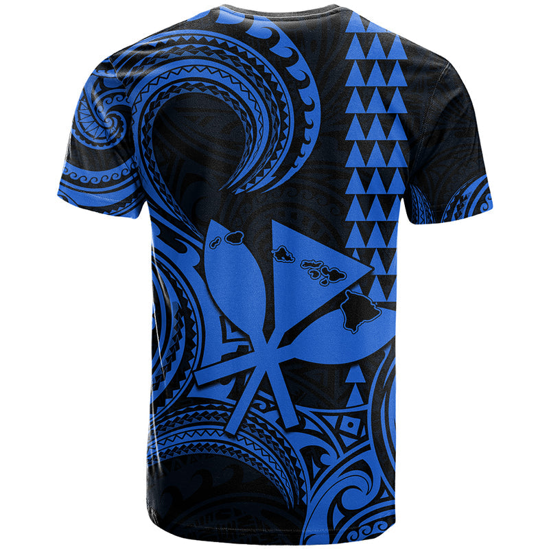 Custom Happy King Kamehameha Day Hawaii Paradise of the Pacific Tribal Kakau with Kanaka Maoli - Blue T Shirt