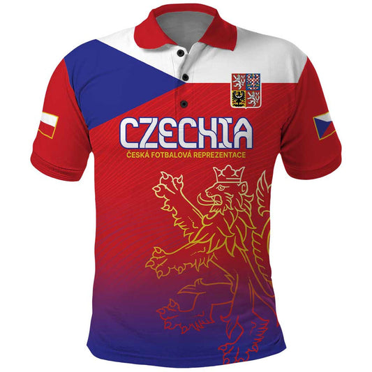Custom Czech Republic Unique Double Tailed Lion Polo Shirt