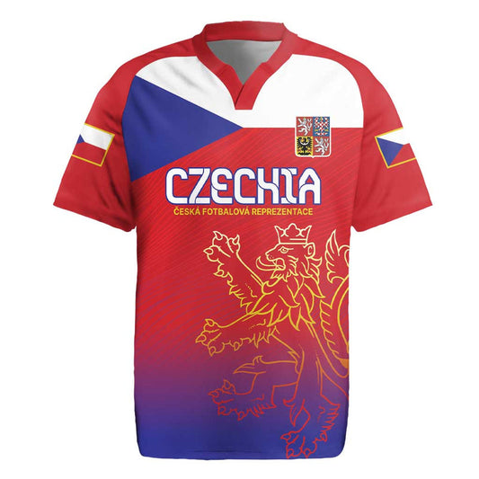 Custom Czech Republic Unique Double Tailed Lion Rugby Jersey