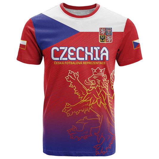 Custom Czech Republic Unique Double Tailed Lion T Shirt