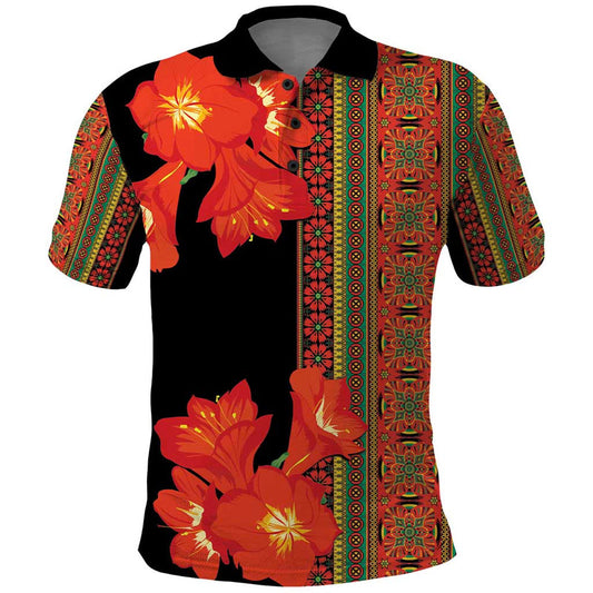 Africa Beauty Clivia Miniata Flowers Polo Shirt