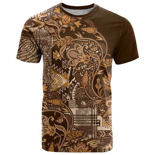 Africa Floral mix Maasai Shuka Gold Moitf T Shirt