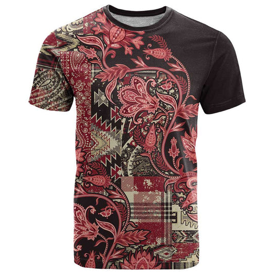 Africa Floral mix Maasai Shuka Red Moitf T Shirt