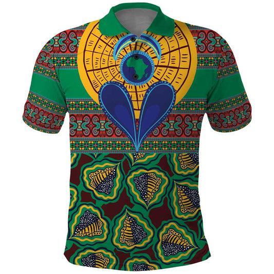 African Pattern Traditional Kanga Style Polo Shirt