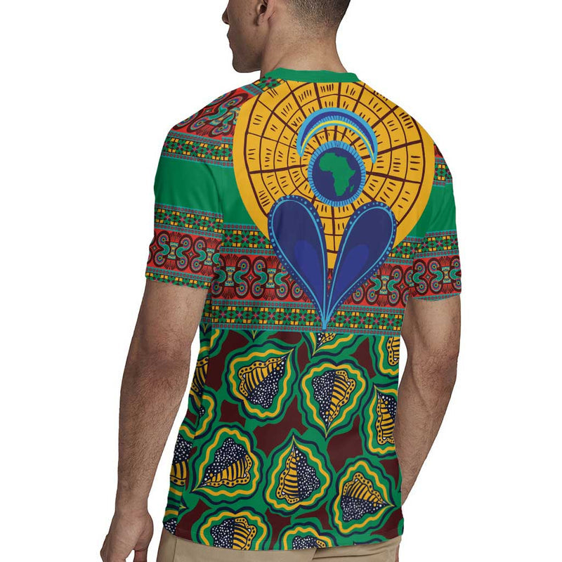 African Pattern Traditional Kanga Style Rugby Jersey