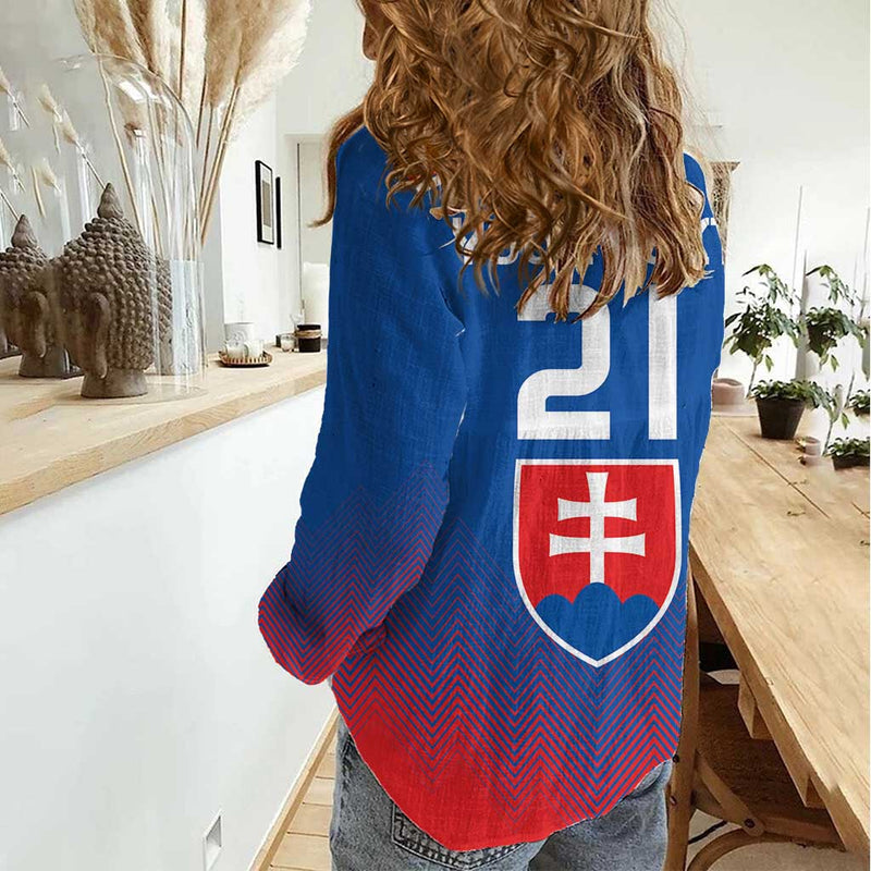Custom Slovakia Football Come On Sokoli Falcons Women Casual Shirt