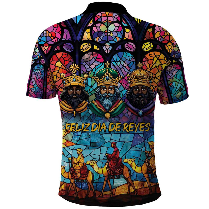 Epiphany Three Kings Day Stained Glass Window Style Polo Shirt