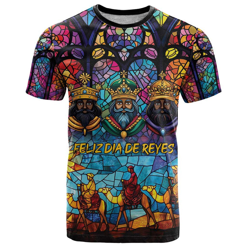 Epiphany Three Kings Day Stained Glass Window Style T Shirt