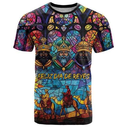 Epiphany Three Kings Day Stained Glass Window Style T Shirt