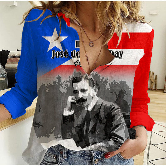 (Custom Personalised) Puerto Rico Happy Jose de Diego Day Women Casual Shirt