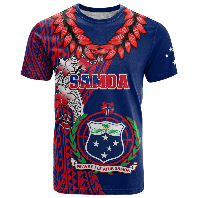 Polynesian Pride Samoa Ula Fala Mix Samoan Tribal Blue Version T Shirt
