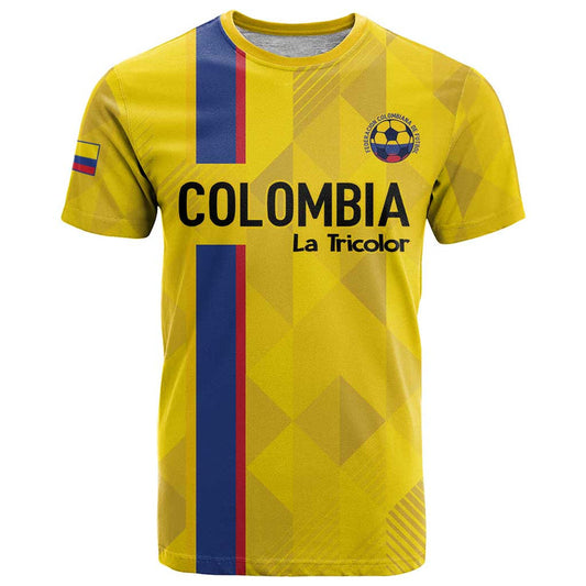 Custom Colombia Football 2024 Vamos La Tricolor - Yellow T Shirt