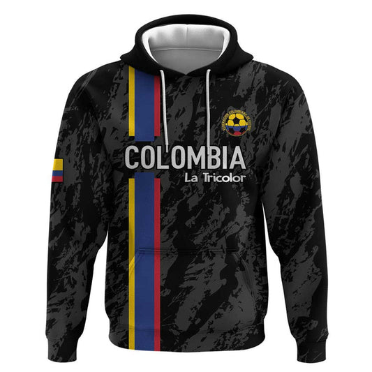 Custom Colombia Football 2024 Vamos La Tricolor - Black Hoodie
