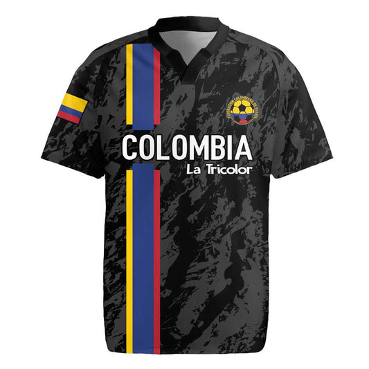 Custom Colombia Football 2024 Vamos La Tricolor - Black Rugby Jersey