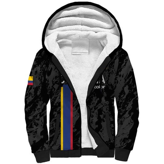 Custom Colombia Football 2024 Vamos La Tricolor - Black Sherpa Hoodie