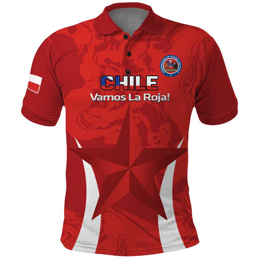 Custom Chile Football 2024 Vamos La Roja - Red Polo Shirt