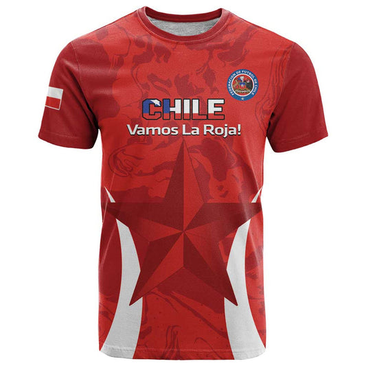 Custom Chile Football 2024 Vamos La Roja - Red T Shirt