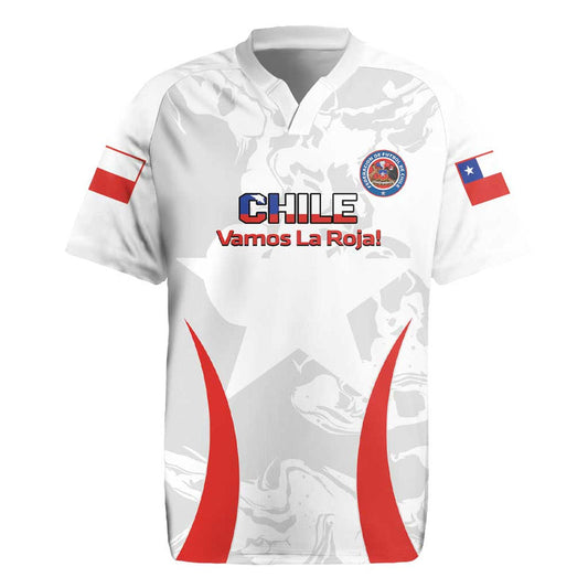 Custom Chile Football 2024 Vamos La Roja - White Rugby Jersey