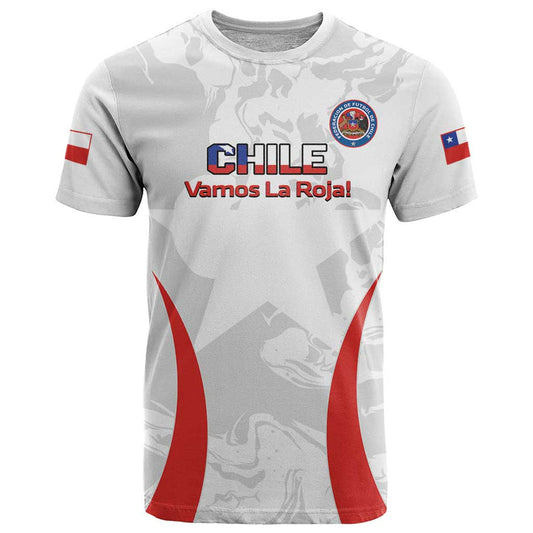 Custom Chile Football 2024 Vamos La Roja - White T Shirt