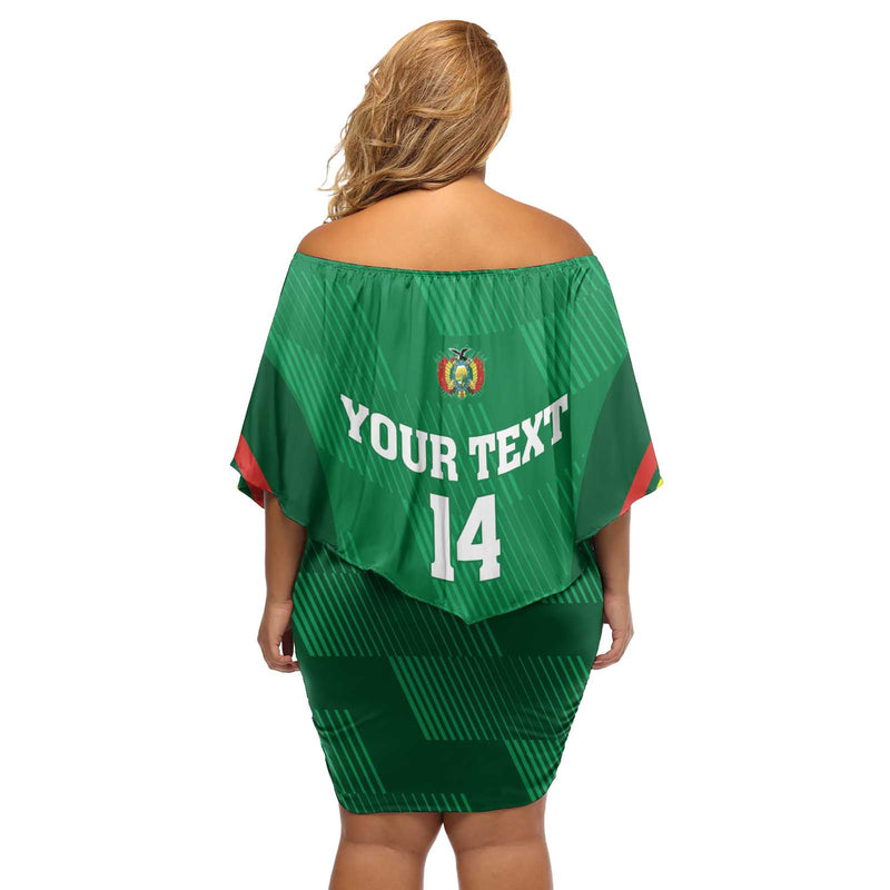 Custom Bolivia Football 2024 Vamos La Verde - Green Off Shoulder Short Dress