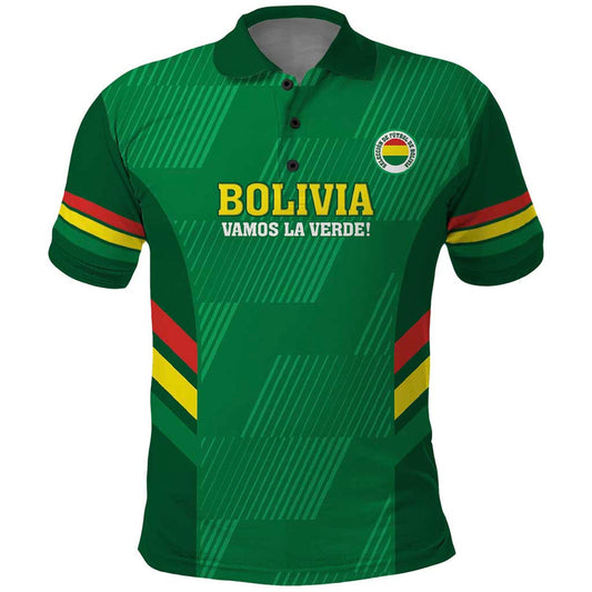 Custom Bolivia Football 2024 Vamos La Verde - Green Polo Shirt